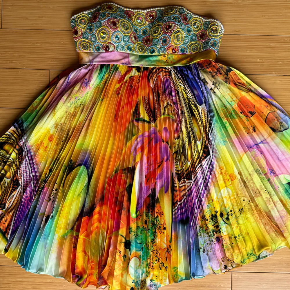 Sherri Hill Multicolor Strapless Prom Dress